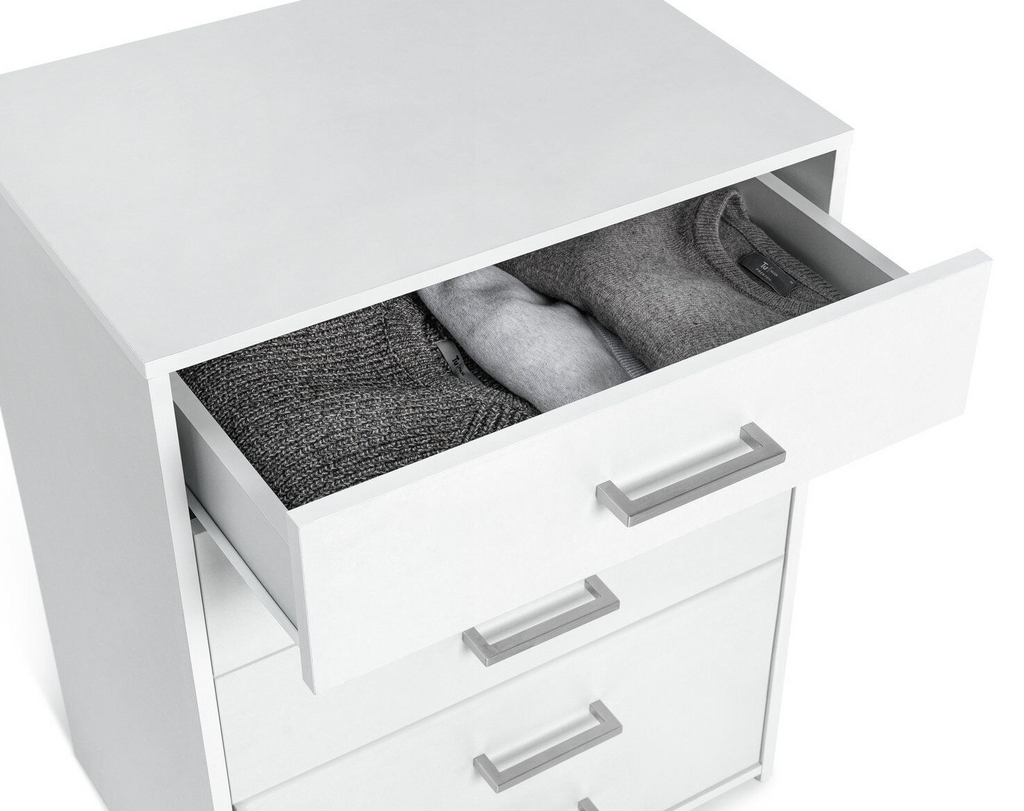 Home Oslo 5 Drawer Chest - White | Stylish Storage Furniture Bedroom Living Room