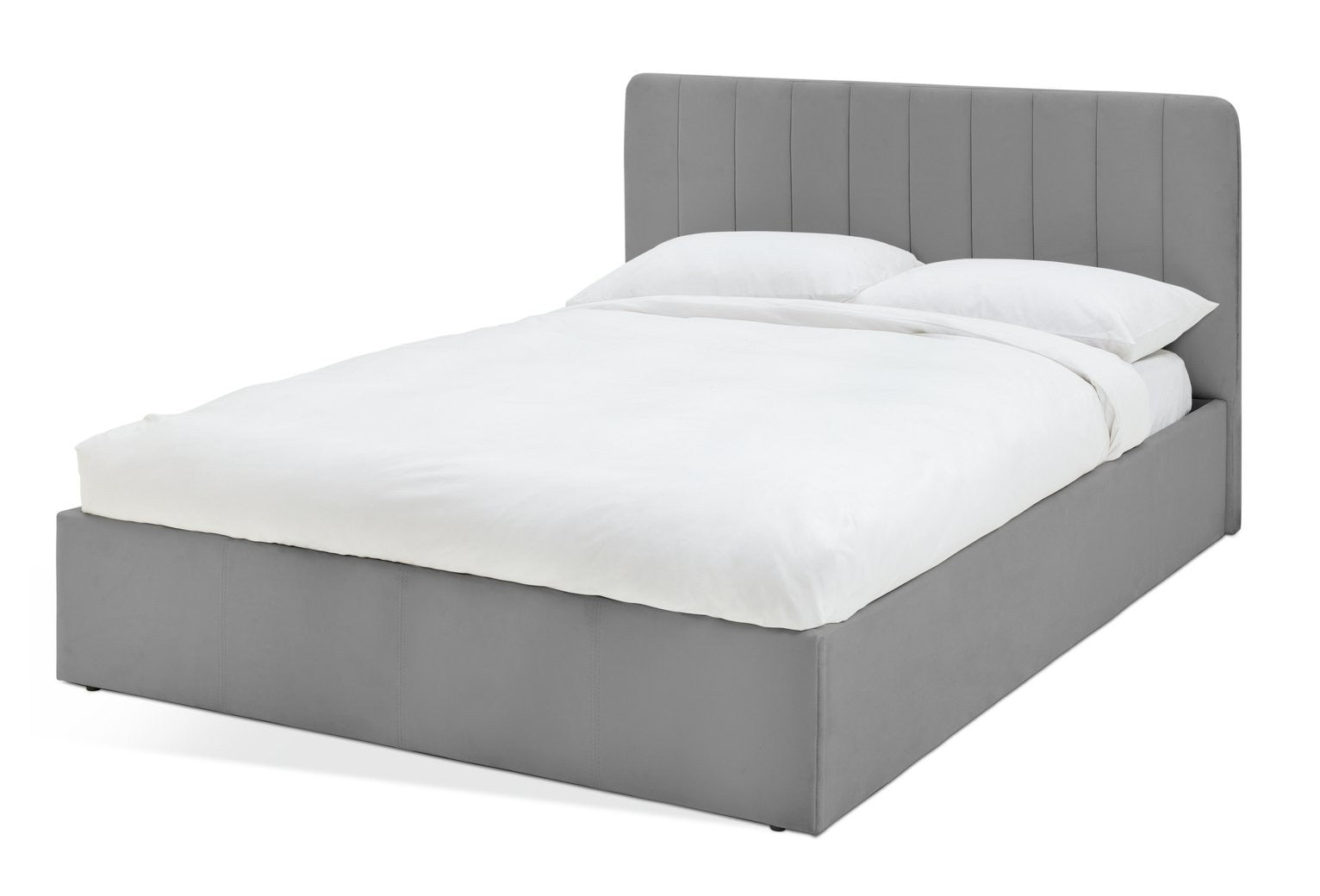 Home Pandora Double End Lift Ottoman Bed - Grey | double bed with storage
