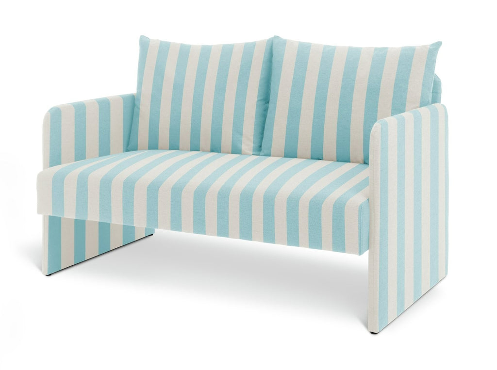 Dixon Fabric 2 Seater Sofa in a Box - Blue & White | Two seat couch