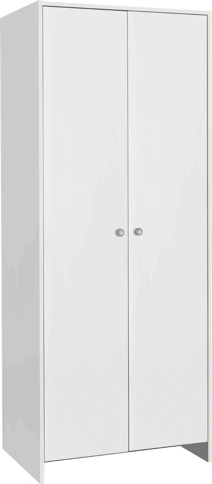 Home Seville 2 Door Wardrobe - White | Sturdy Storage Cabinet Bedroom Clothes