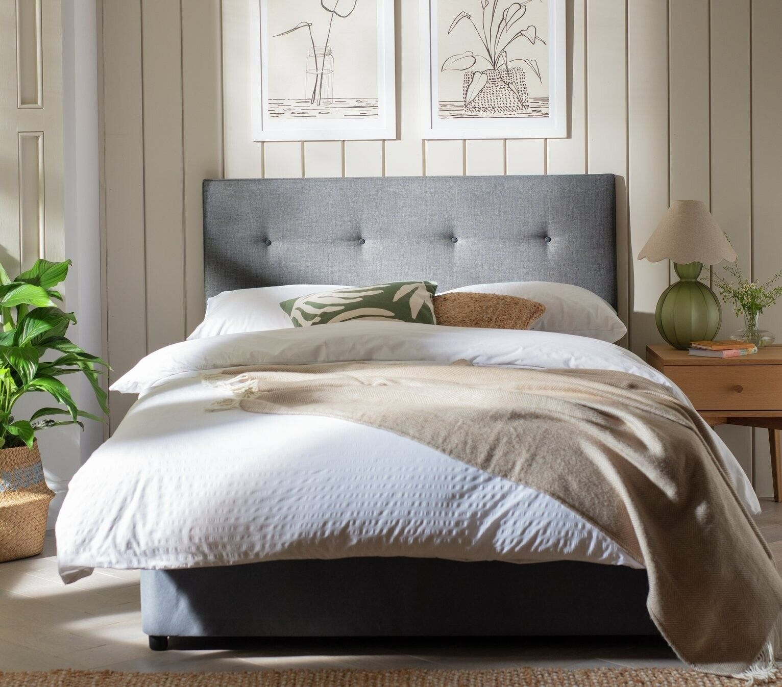 Dalham Grey Headboard - Small Double