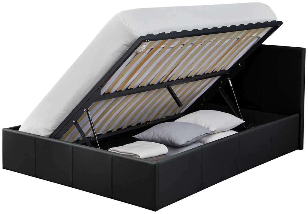 Lavendon Small Double Side Open Ottoman Bed-Black ( B Grade 52751 - 52752 )