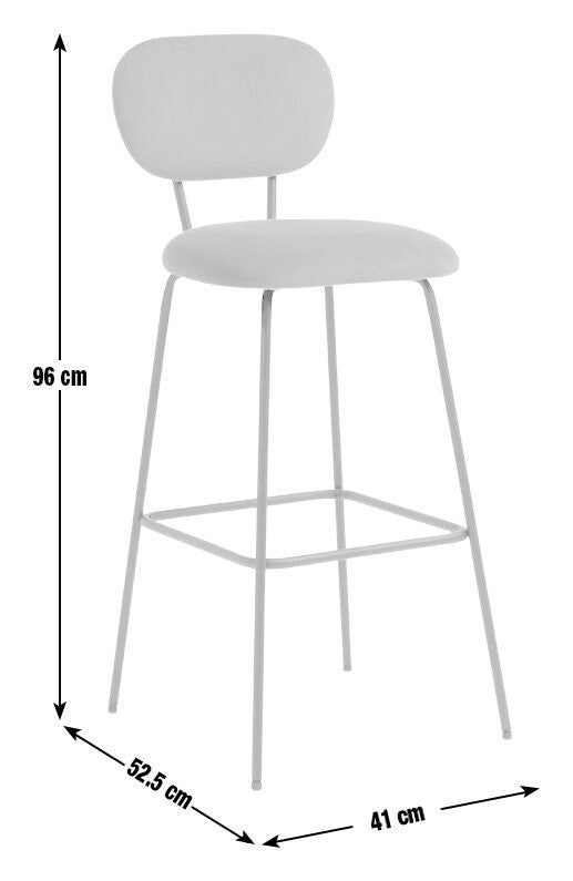 Ariana Pair of Fabric Counter Bar Stool - Copper