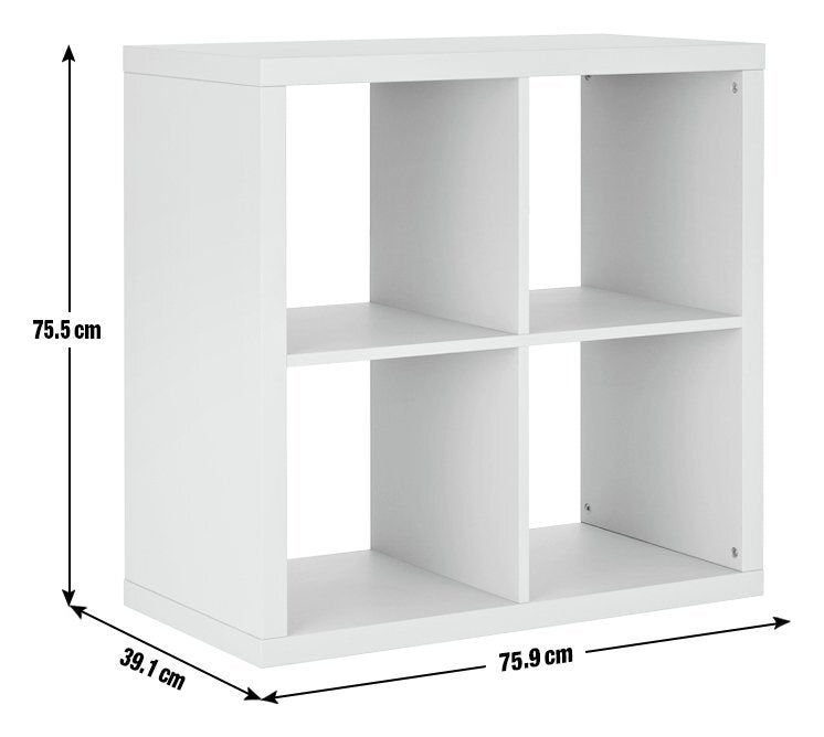 Squares Plus 4 Cube Storage Unit Grey | Cube Shelving Unit Modular Bookcase Home