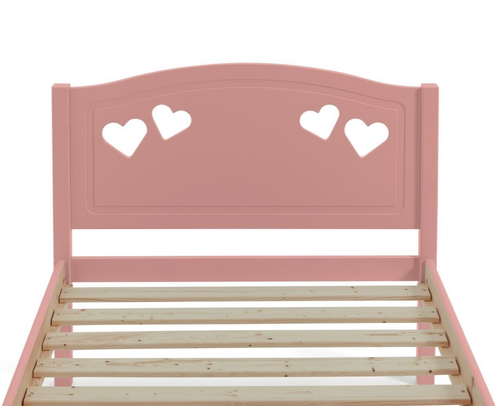 Home Mia Single Bed Frame Pink | Sturdy Durable Bedframe for Kids Teen Bedroom