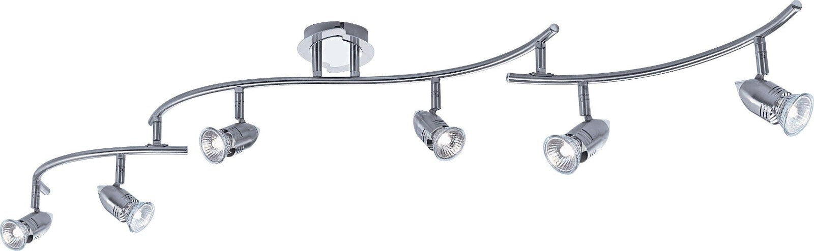 Norton 6 Light Folding Ceiling Bar Chrome | Adjustable Spotlight Bar Modern