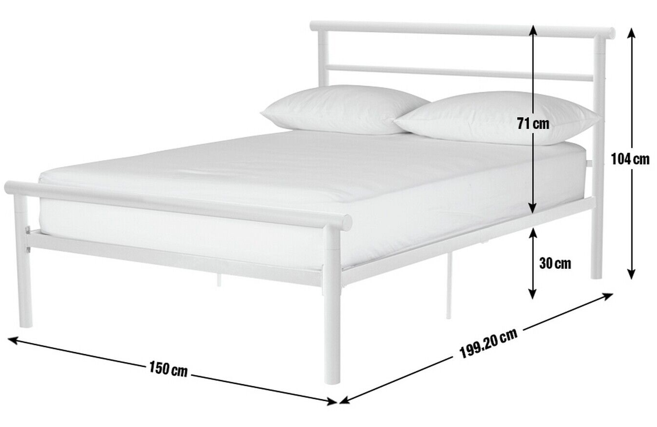 Home Avalon Double Metal Bed Frame - Black | Sturdy Durable 4FT6 Bed Frame