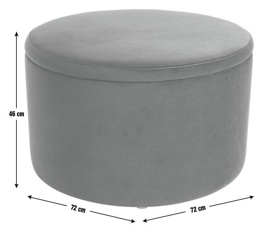 Large Dex Velvet Storage Footstool - Green