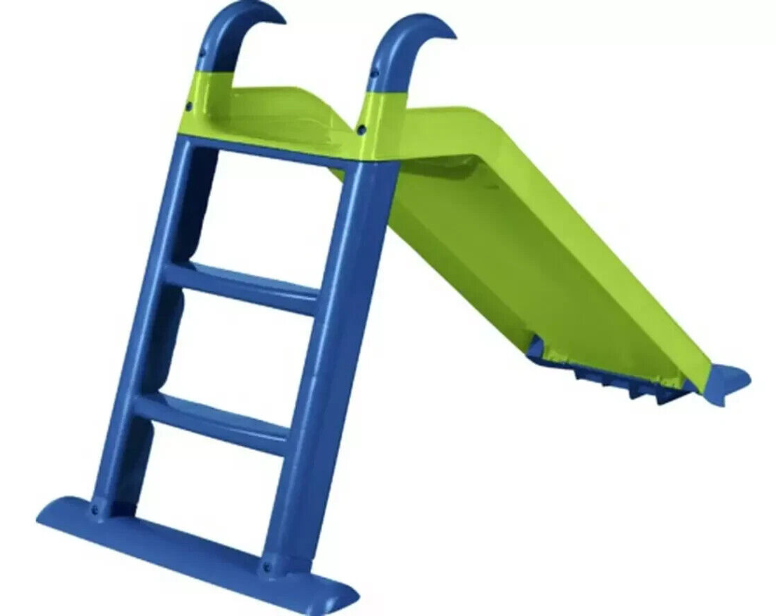 Chad Valley 4ft Kids Garden Slide Green Blue | Outdoor Play Toy for Children