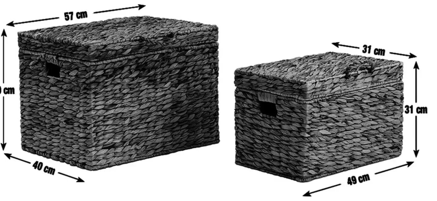 Habitat Set of 2 Woven Storage Baskets - Natural | Handmade from Hyacinth Box