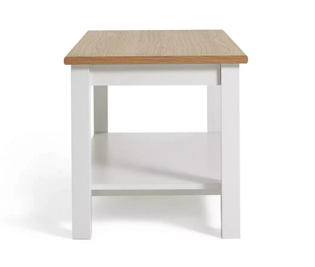 Winchester Coffee Table - White | Modern Living Room Table with Storage Shelf