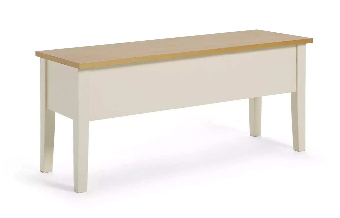 Chicago Solid Wood Storage Bench - Off White