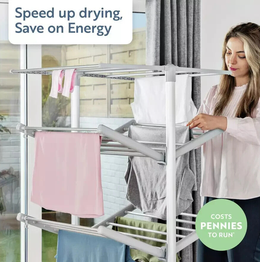Minky Sure Dri 23m 4 Tier Heated Clothes Airer with Cover