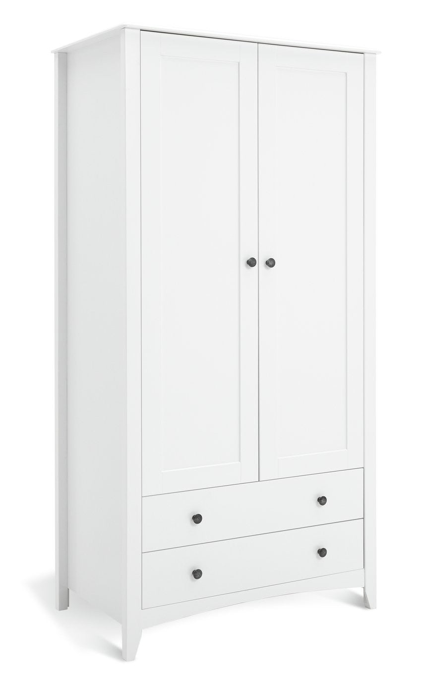 Minato 2 Door 2 Drawer Wardrobe - White ( B Grade )