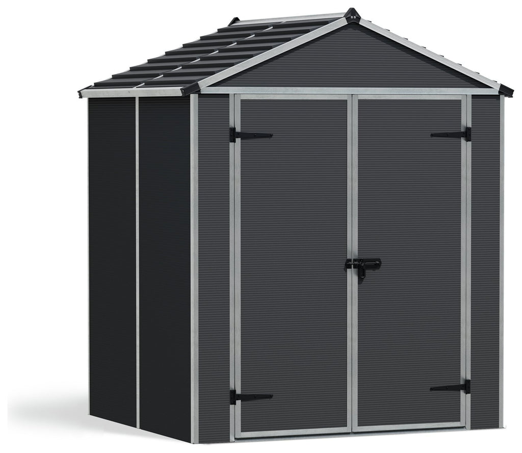 Palram Canopia Rubicon Plastic Grey Garden Shed - 6 x 5ft
