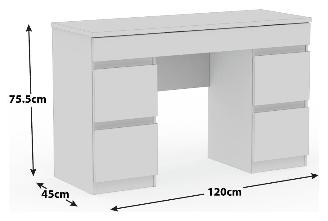 Habitat Jenson 5 Drawer Dressing Table - Matt White ( B Grade 51572 - 51578 )