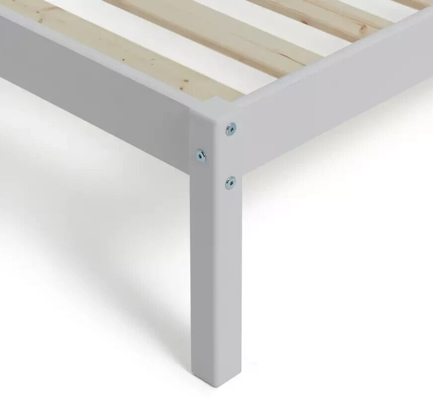 Mia Single Bed Frame - White With Memory Foam Mattress