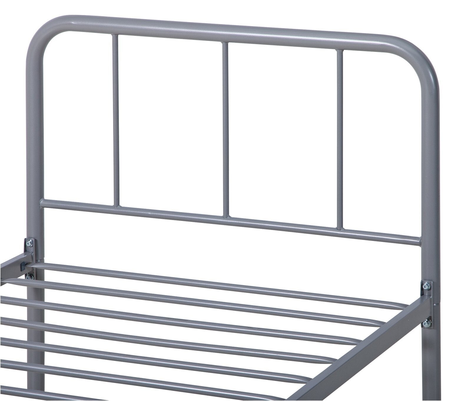 Charlie Single Metal Bed Frame - Silver | Kids Bedroom Furniture or Guest Sleep