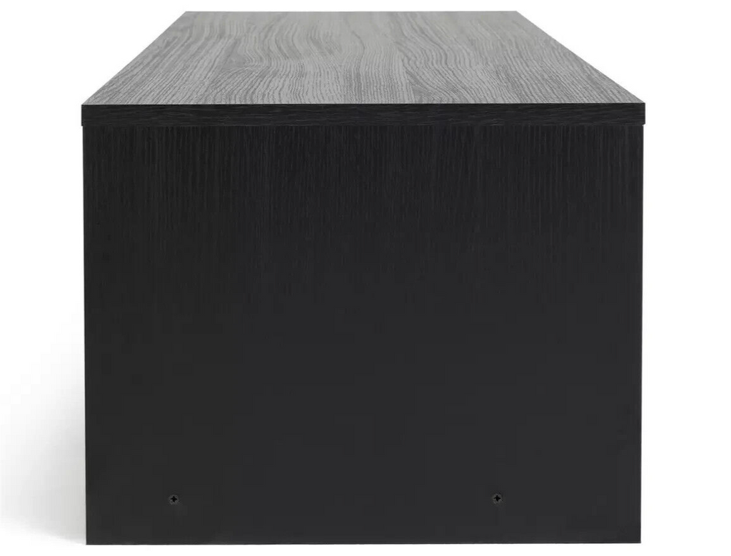 Home Squares 1 Drawer TV Unit - Black | Black TV Stand Cabinet Oak Effect Media