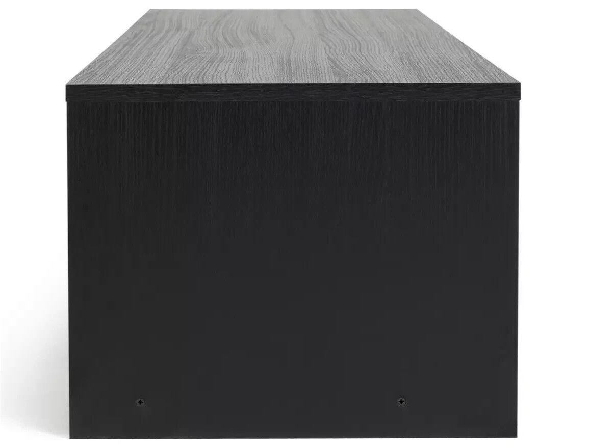 Home Squares 1 Drawer TV Unit - Black | Black TV Stand Cabinet Oak Effect Media