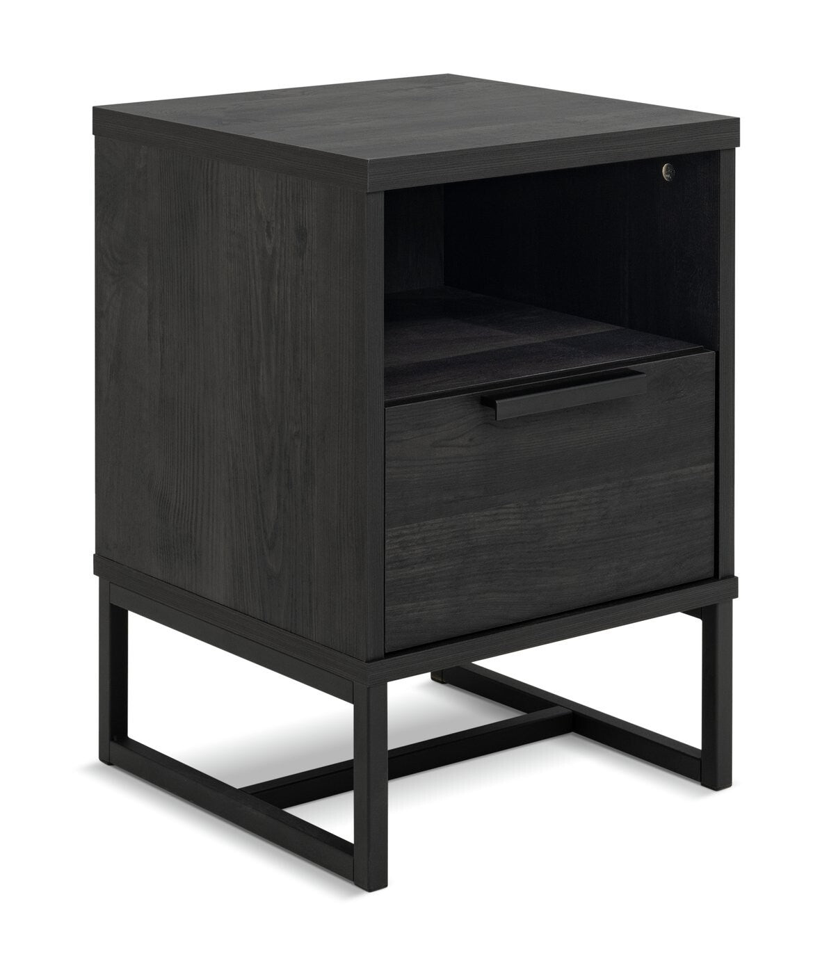 Nomad 1 Drawer Bedside Table - Black
