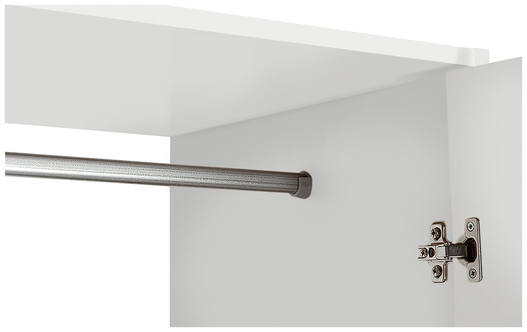 Home Seville 2 Door Wardrobe - White | Sturdy Storage Cabinet Bedroom Clothes