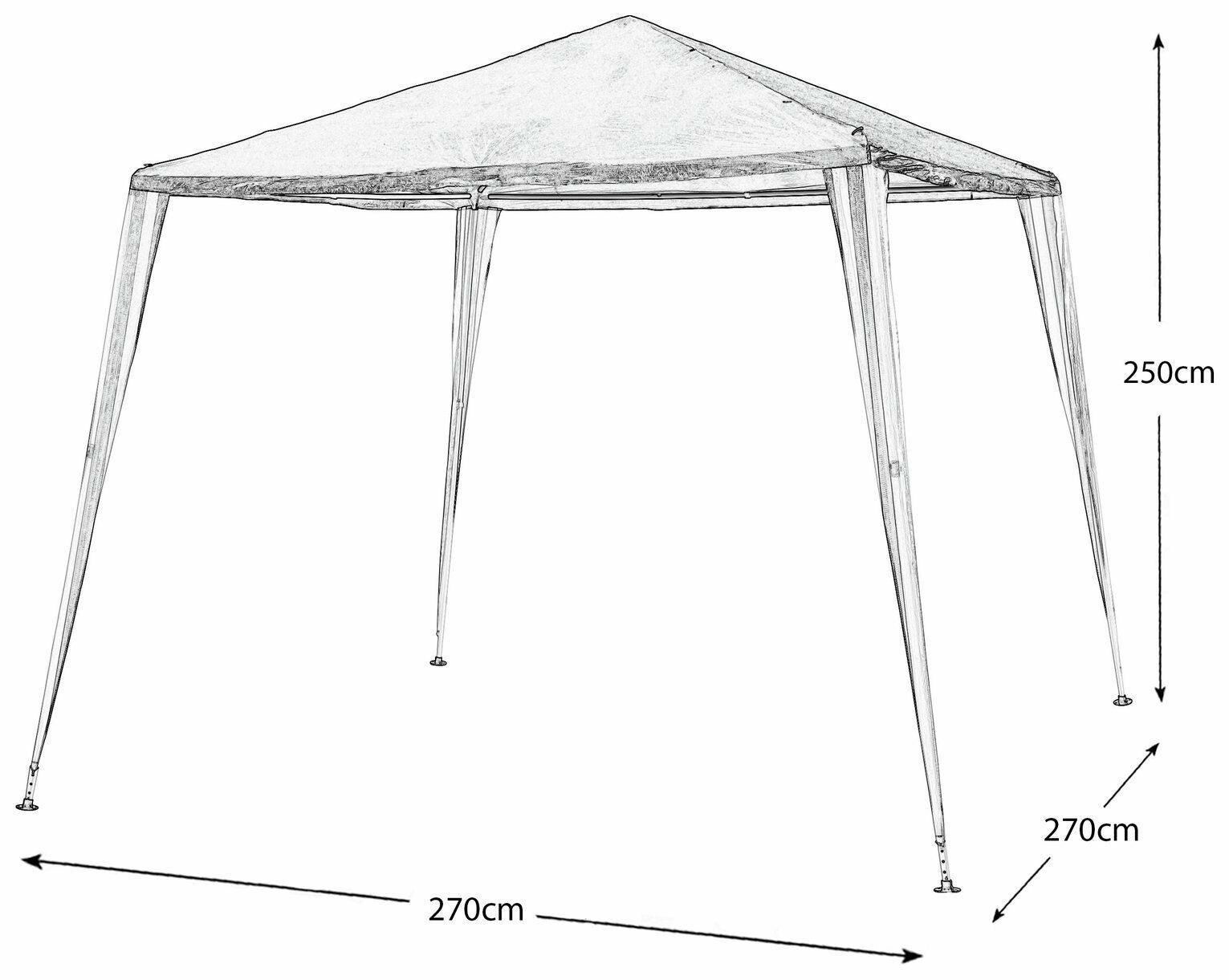 Home 2.7m x 2.7m Garden Gazebo - Green | Outdoor Patio Canopy Tent for Parties