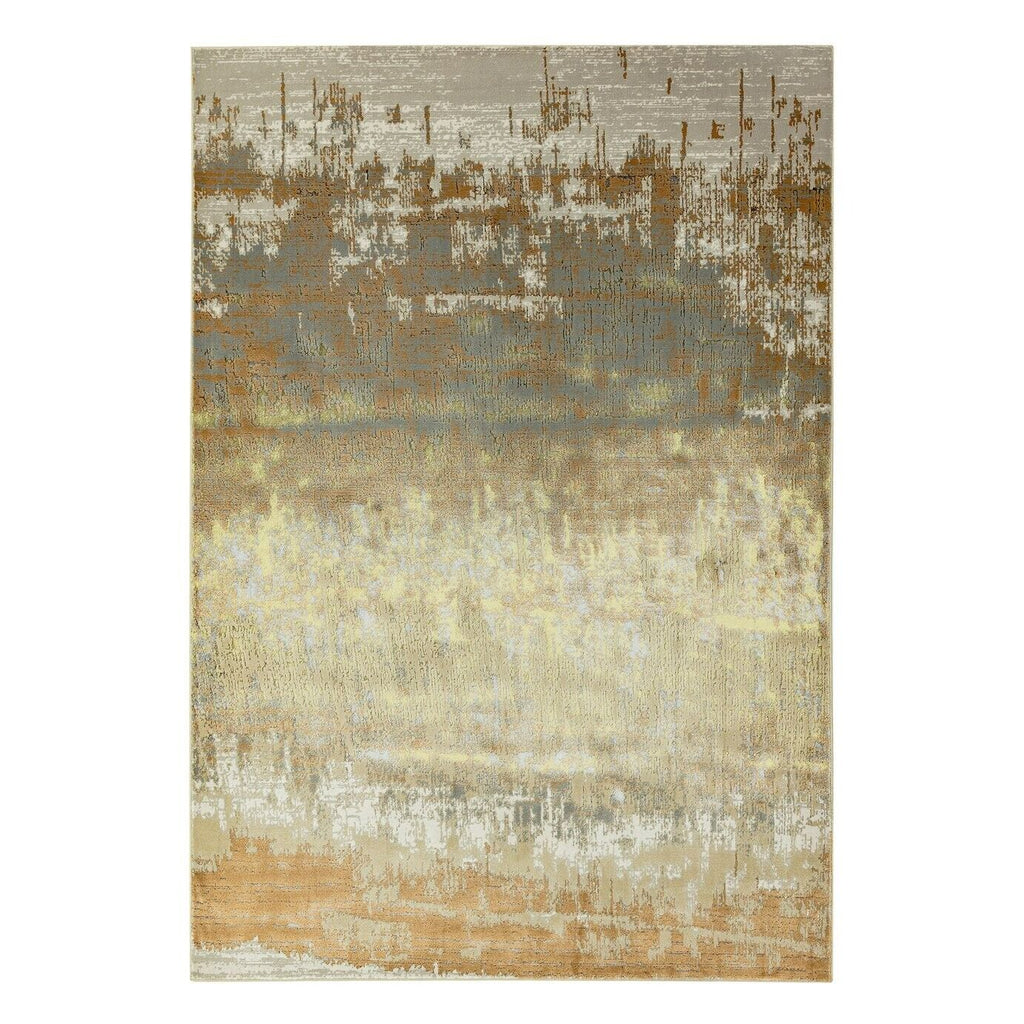 Asiatic Aurora Shiny Abstract Gold Cut Pile Rug - 170x120cm