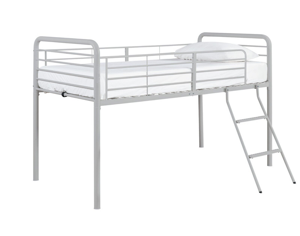 Jo Mid Sleeper Metal Bed Frame - Silver