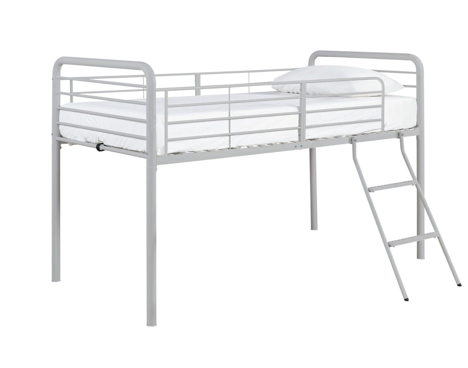 Jo Mid Sleeper Metal Bed Frame - Silver