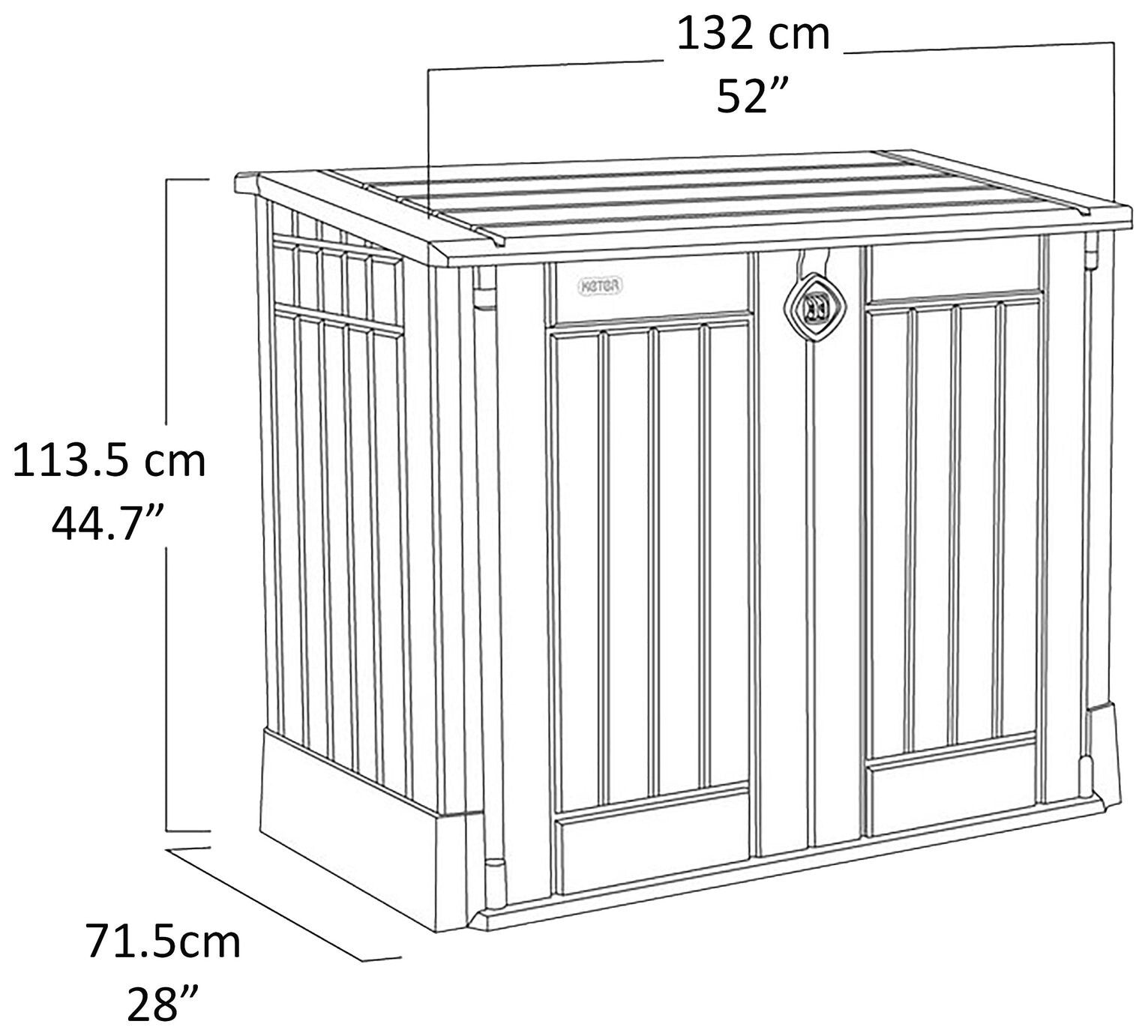 Keter Store It Out Midi 880L Garden Storage Box-Beige Brown