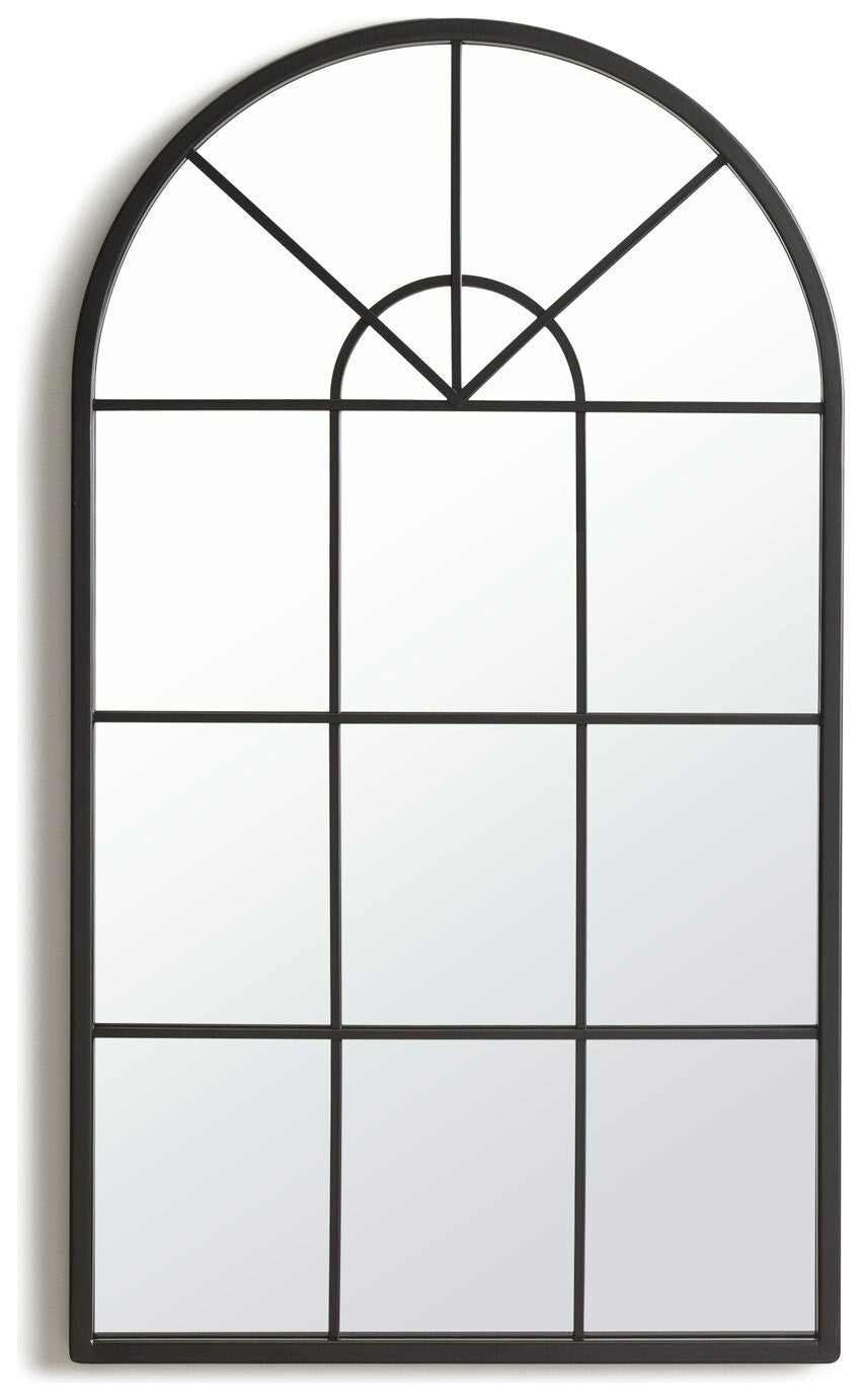 Habitat Arch Window Mirror - Black - 70x40cm
