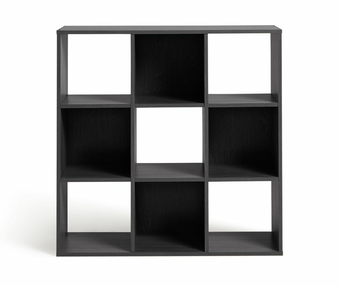 Home Squares 9 Cube Storage Unit Black | Modular Organizer Shelf Living Bedroom