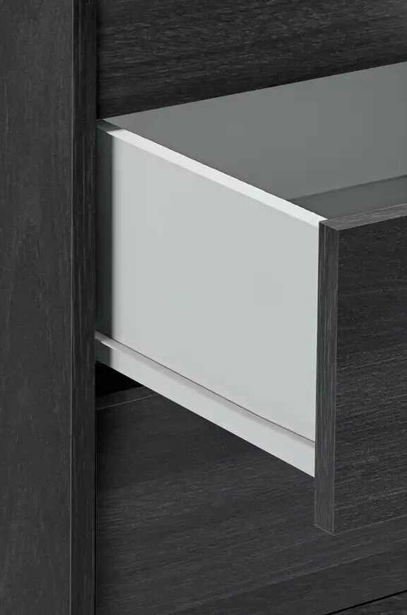 Malibu Modern 7 Drawer Chest Of Drawers Storage Cabinet - Black Brown Effect