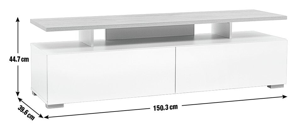 Habitat Floating Top TV Unit White Oak | Modern TV Stand Storage Cabinet Living