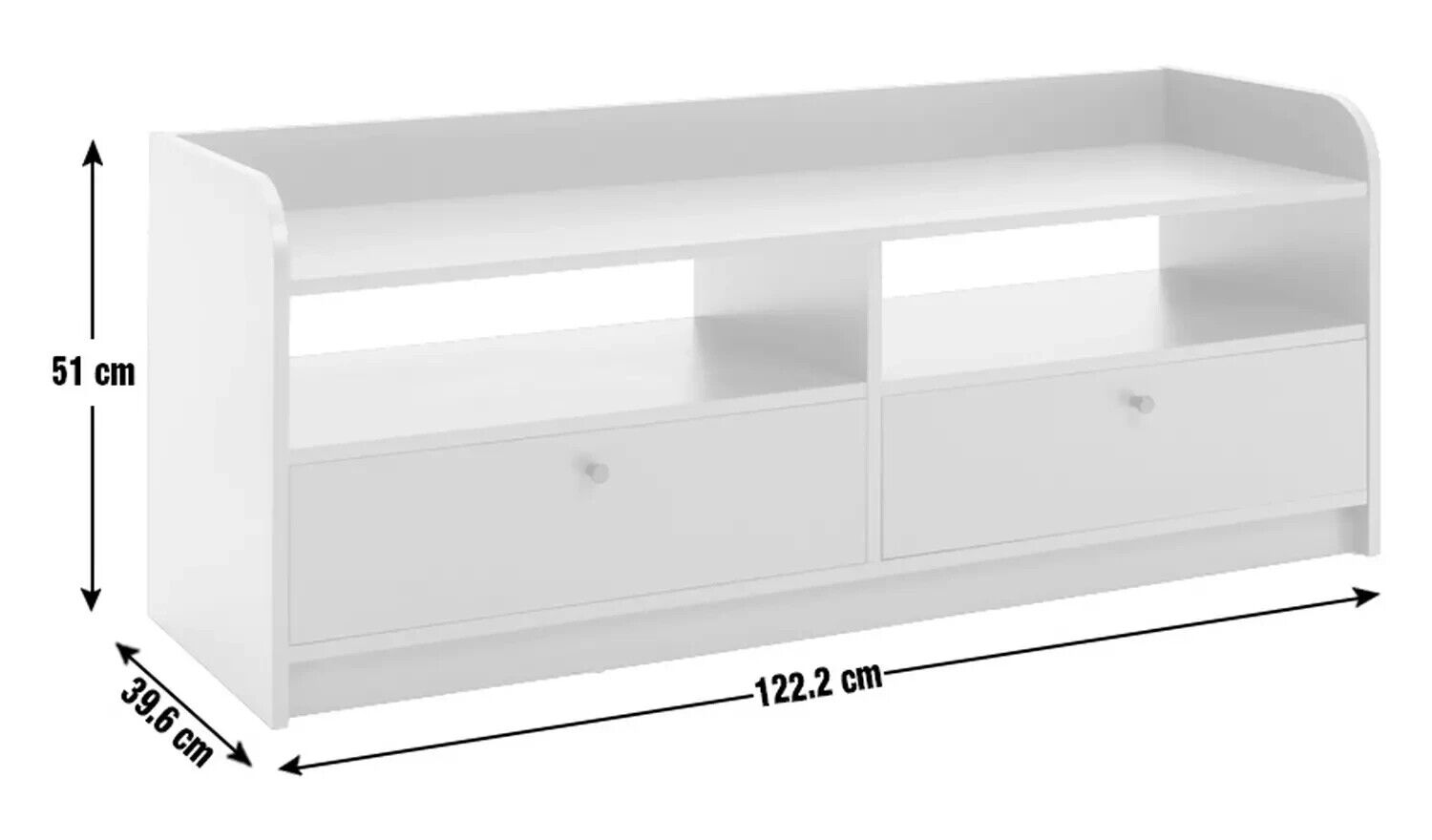 Arran 2 Drawer TV Unit - White