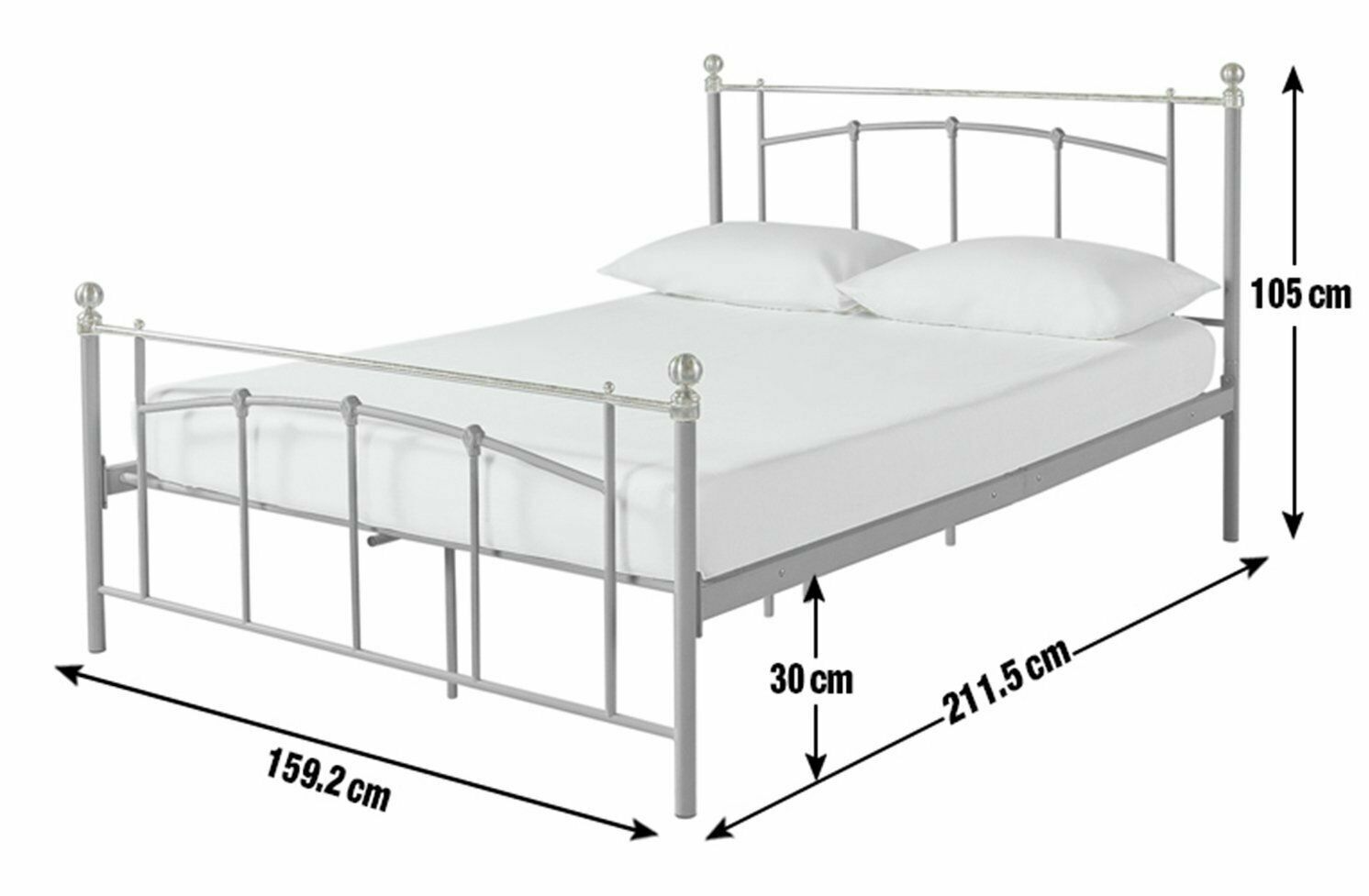 Yani Kingsize Metal Bed Frame - White