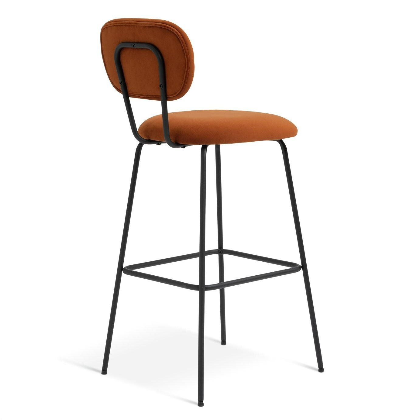 Ariana Pair of Fabric Counter Bar Stool - Copper