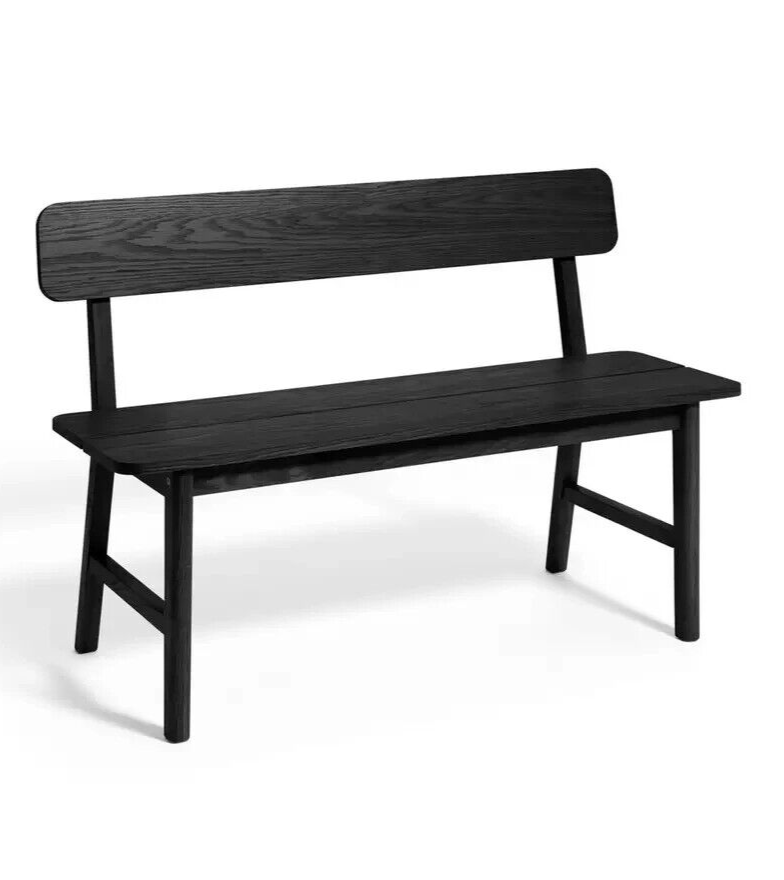 Habitat Nel Wood Veneer Dining Bench - Black | Modern Dining Bench Wood Veneer