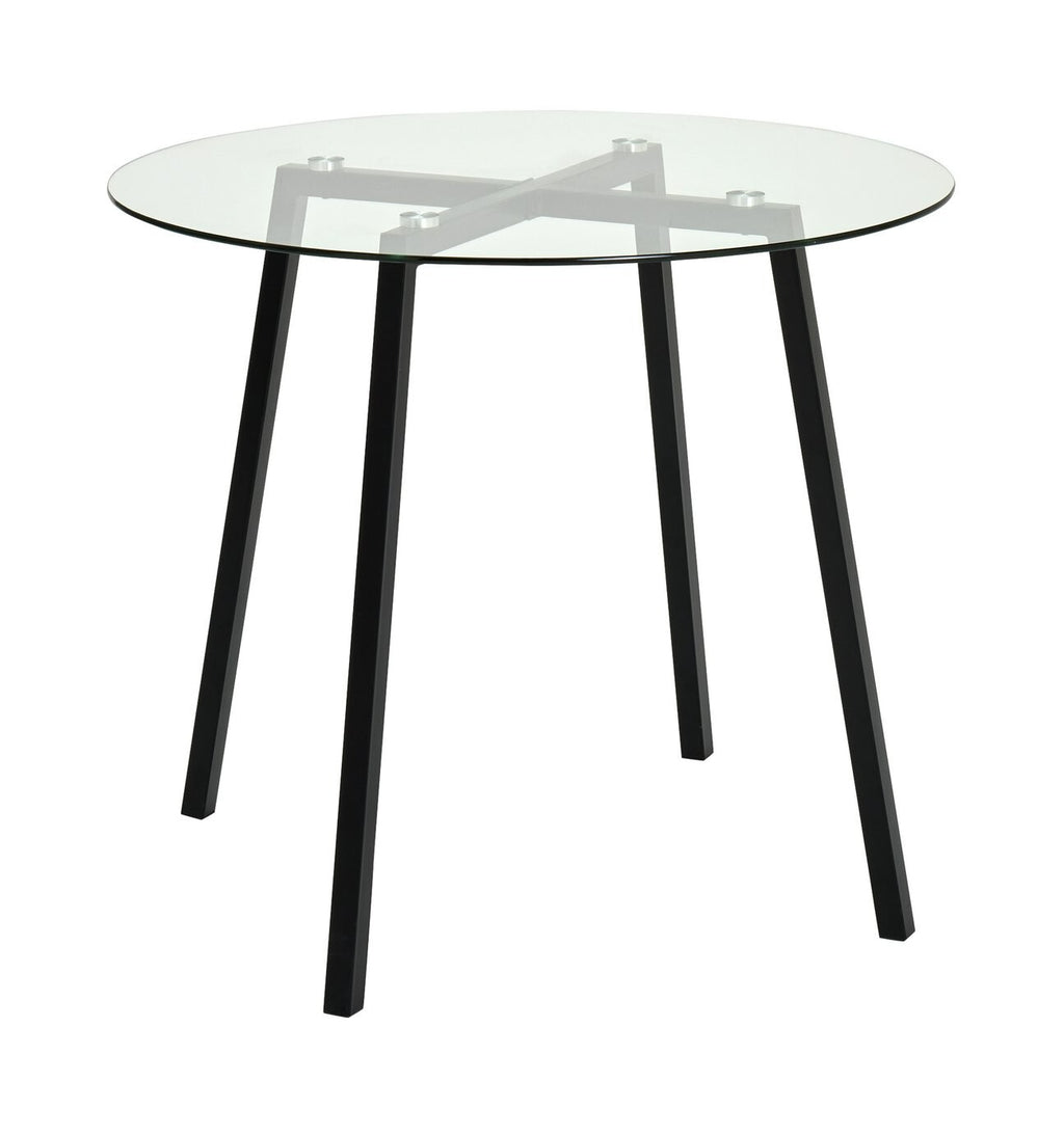 Home Fyra Black Dining Table & 4 Black Chairs