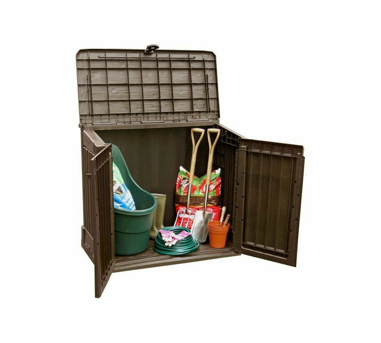 Keter Store It Out Midi 880L Garden Storage Box - Brown | Outdoor Tool Storage