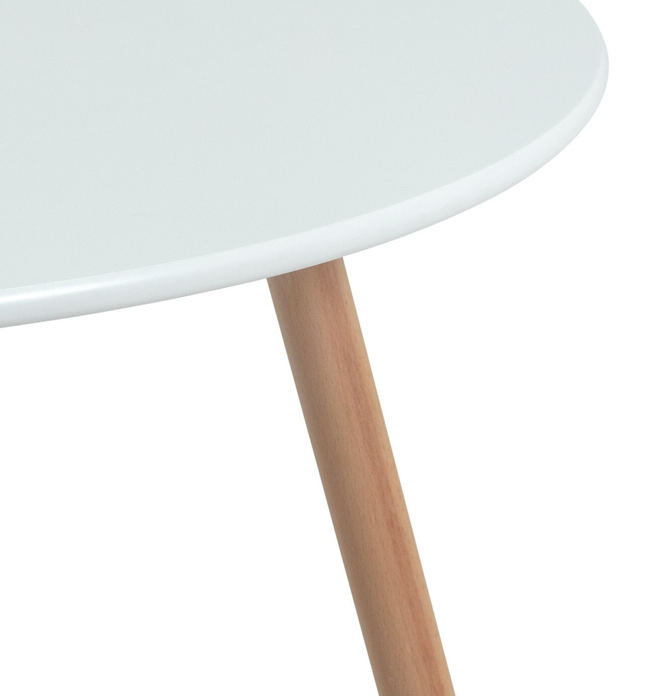Habitat Quattro Modern Round Dining Table and 4 Chairs in White Faux Leather