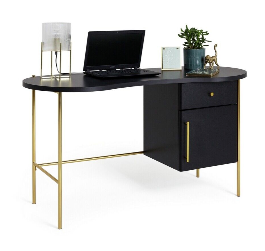 Habitat 1 Drawer Jelly Bean Desk - Black