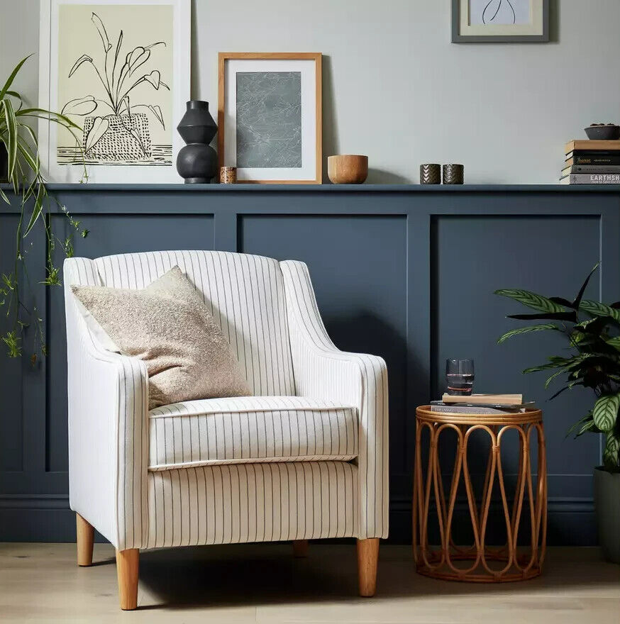 Habitat Dorian Fabric Accent Chair - Black & White