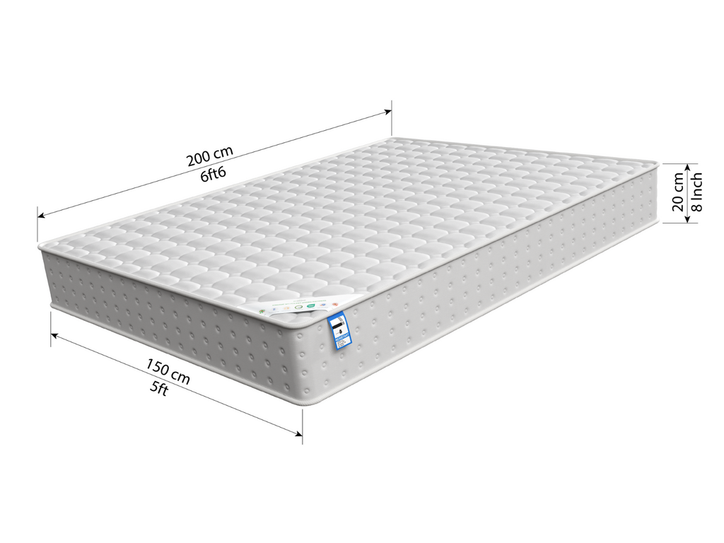 Yani Kingsize Metal Bed Frame - White With Kingsize 1000 Pocket Sprung Mattress