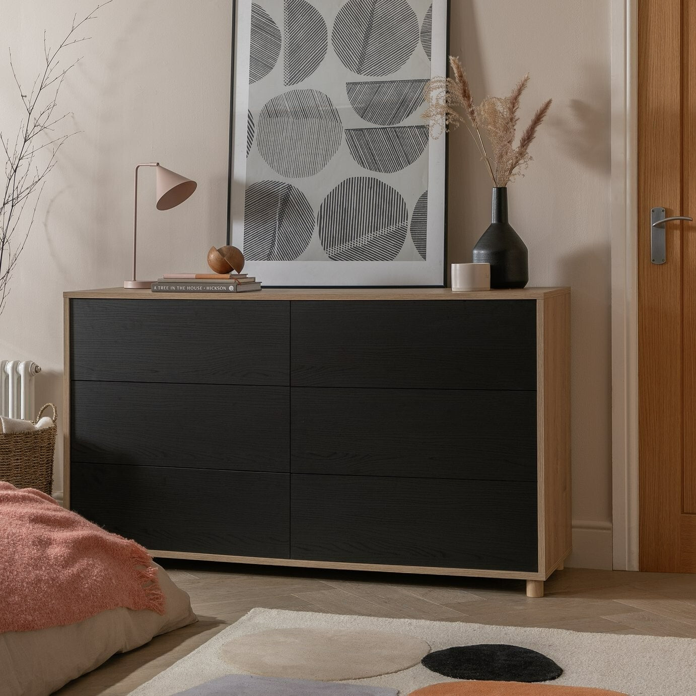 Habitat Koda 3+3 Drawer Chest - Black