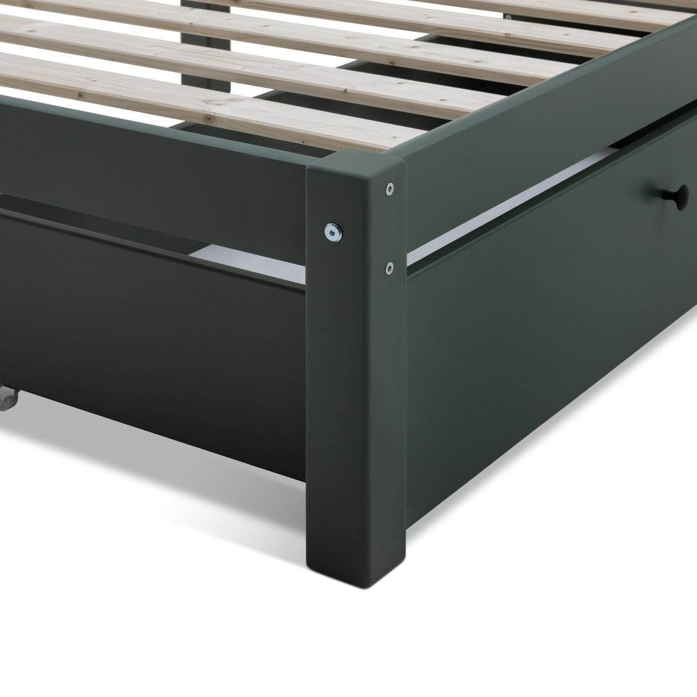 Habitat Brooklyn Single Bed Frame and Drawer - Green | Modern Bedroom Kids Room