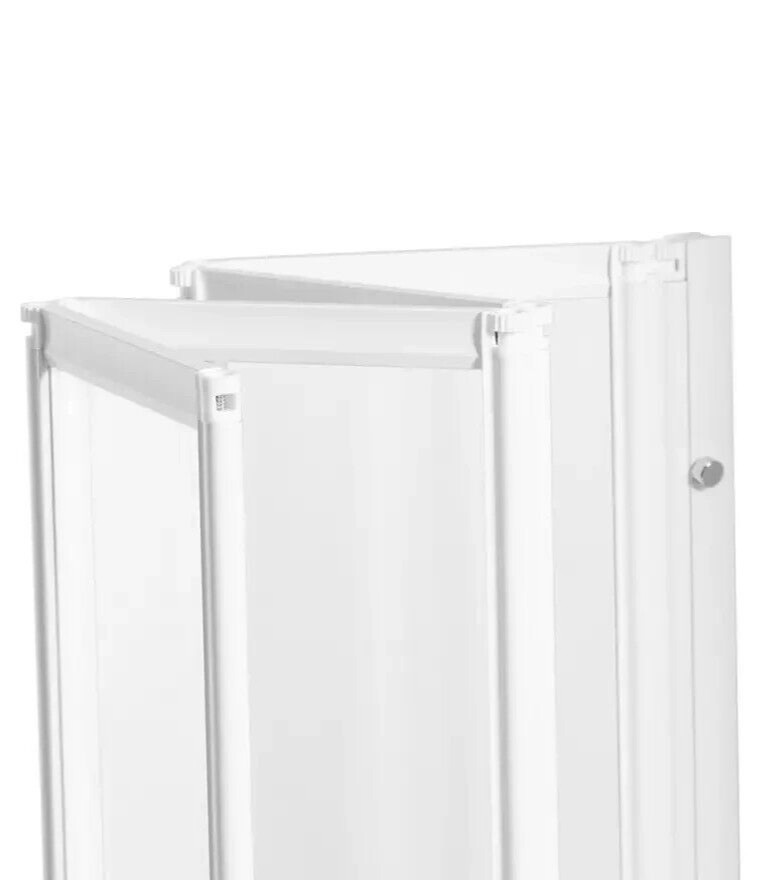 Home 3mm 4 Fold Bath Screen White | Shower Enclosure for Bathroom Space Saver