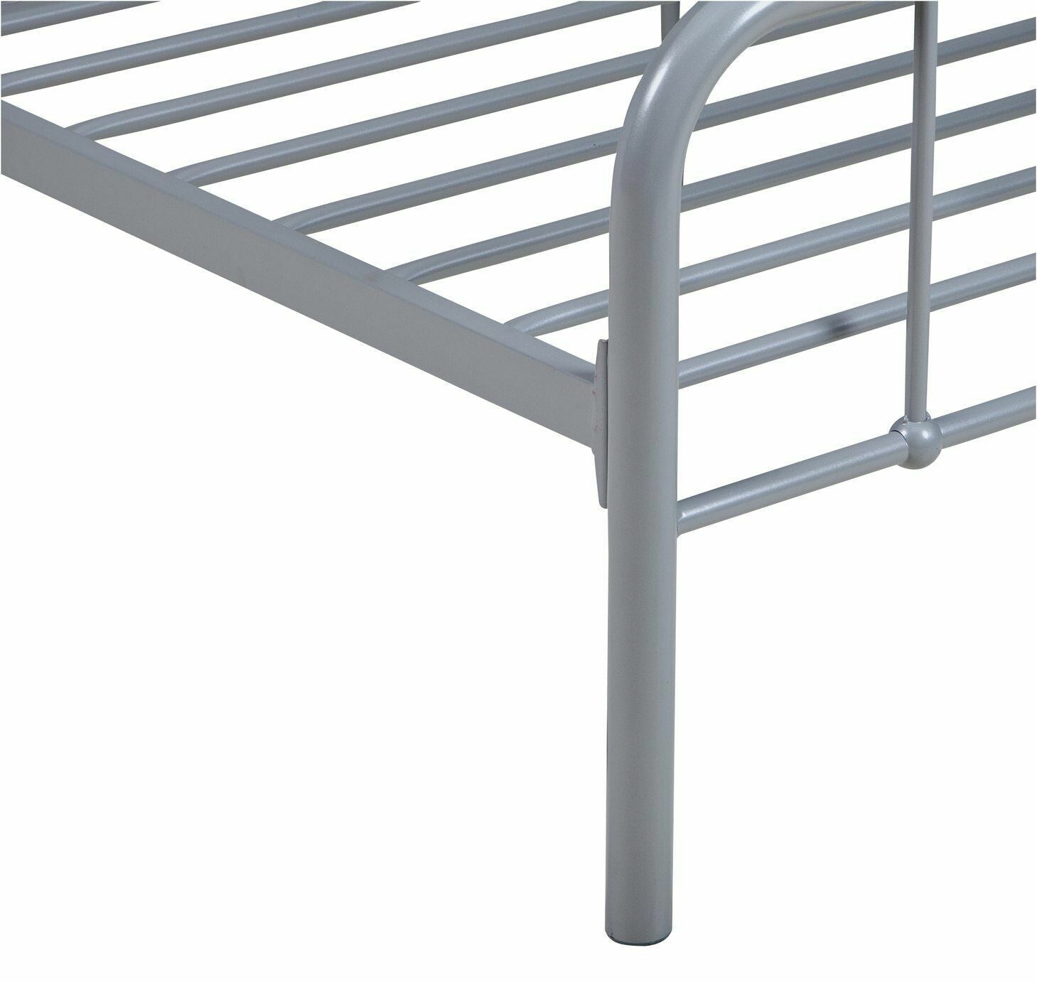 Charlie Single Metal Bed Frame - Silver | Kids Bedroom Furniture or Guest Sleep