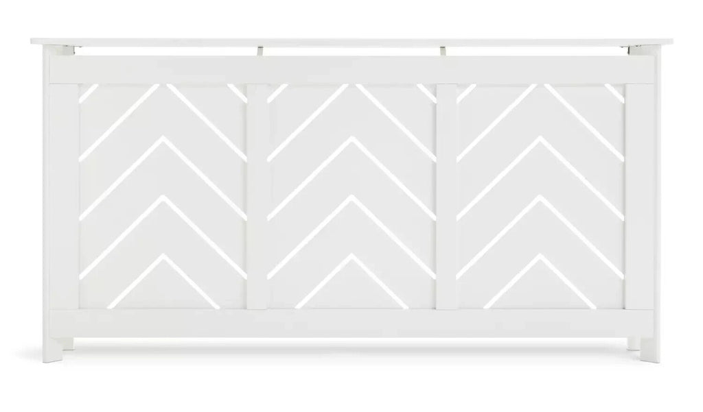 Habitat Chevron Large Radiator Cover White | Modern Radiator Cabinet with